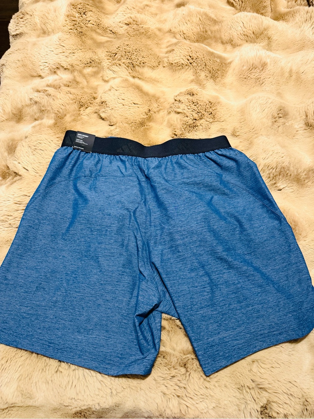 adidas Blue Athletic Shorts with Black Waistband